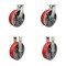 Service Caster 10'' Heavy Duty Red Poly on Cast Iron Wheel Caster Set 2 Brakes 2 Rigid, 4PK CRAN-SCC-KP92S1030-PUR-RS-SLB-2-R-2 - alternate 1